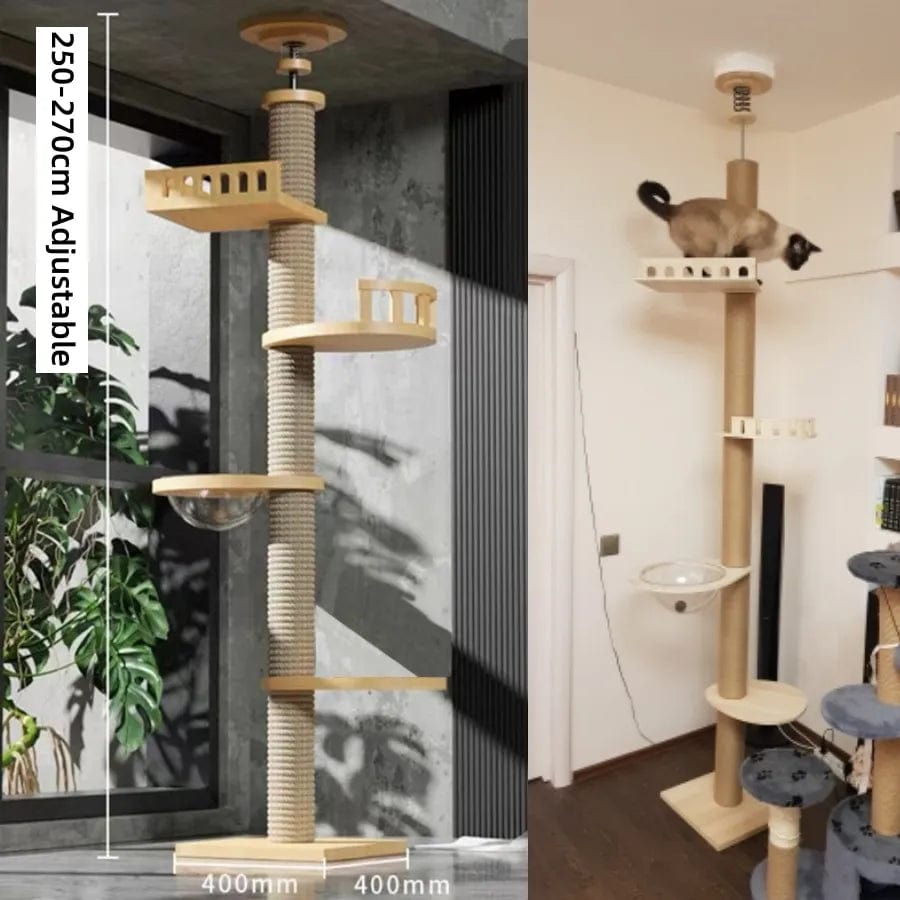 PS037-3 Adjustable Cat Tree House Tower Cat Casual