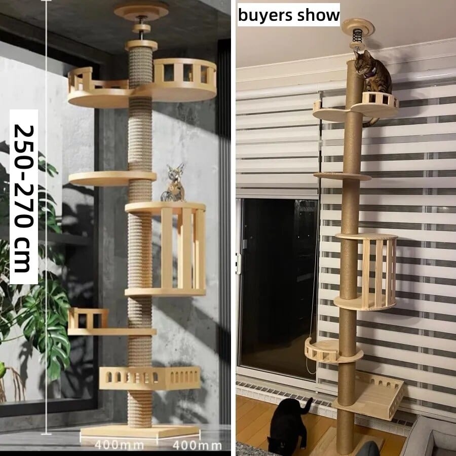PS037-4 Adjustable Cat Tree House Tower Cat Casual