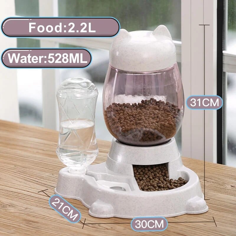 Grey Cat Automatic Feeder Bowl Cat Casual
