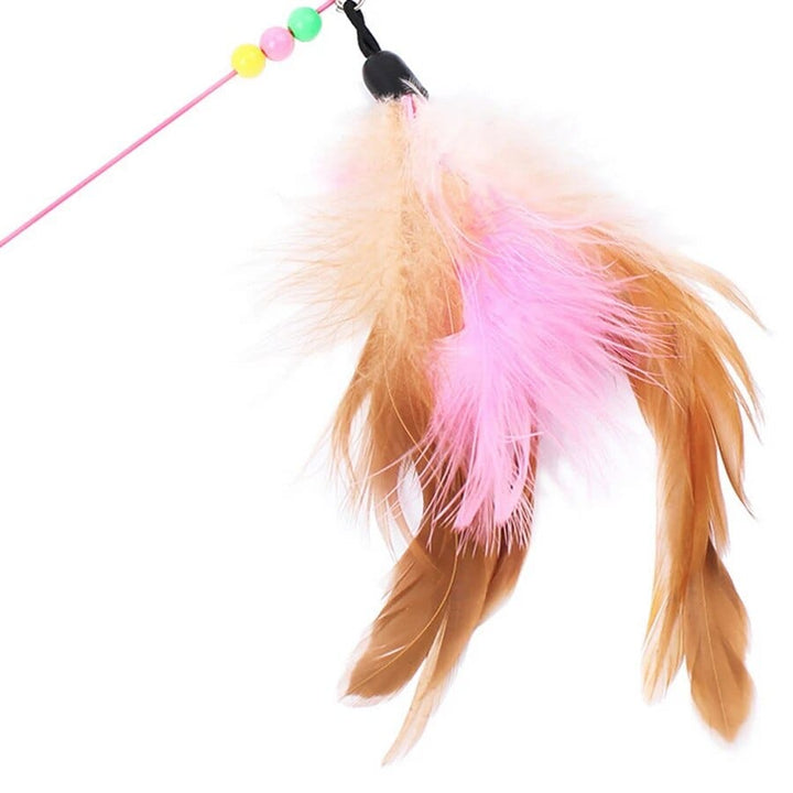 White / S Cat Cute Design Steel Wire Feather toy Cat Casual