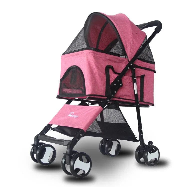pink Stroller Folding Dog Large Creative Dog Travelling Cart Carry Bag Dog Walking/Shopping Stroller Fashion Inner Seat Cat Casual