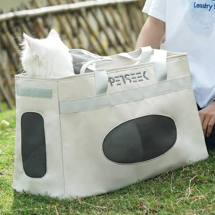 White HOOPET Cat Summer Bag Going Out Portable Winter Large-capacity Cat Schoolbag Space Capsule Cat Bag Travel Pet Supplies Backpack Cat Casual