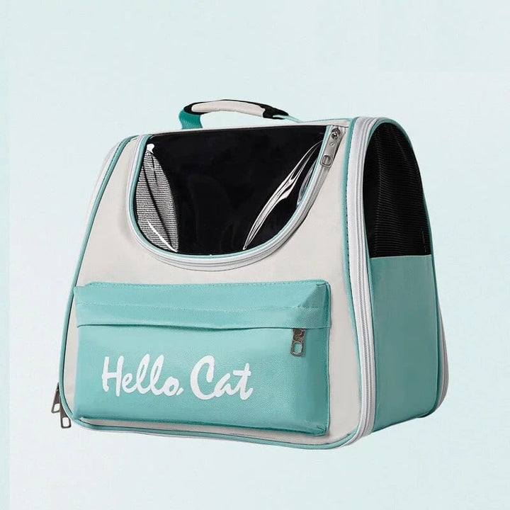 Green HOOPET Cat Carrier Backpack Breathable Cat Travel Outdoor Shoulder Bag Small Dogs Portable Packaging Folding Pet Supplies Cat Casual
