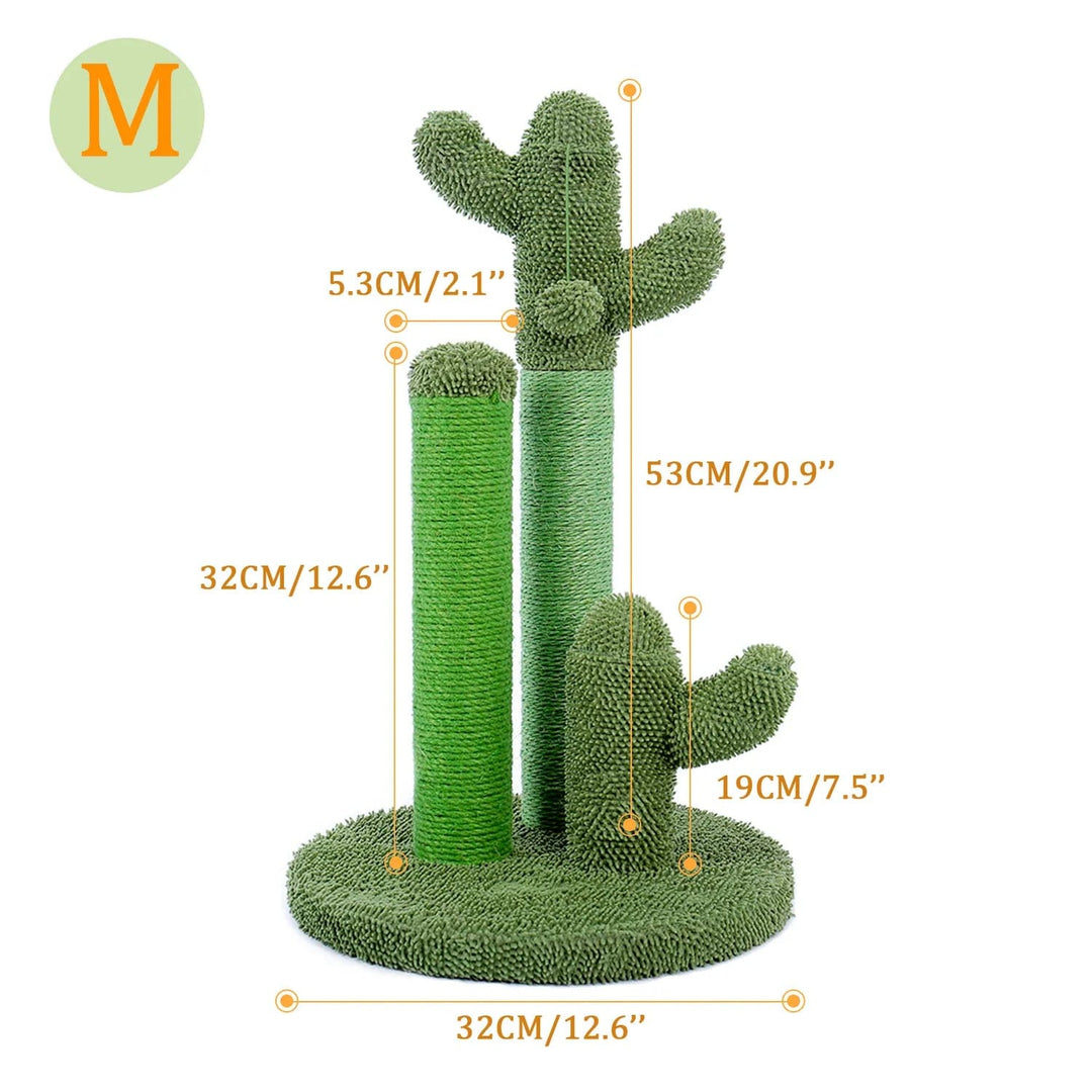 AMT0066GN Cute Cactus Pet Cat Tree with Ball Cat Casual