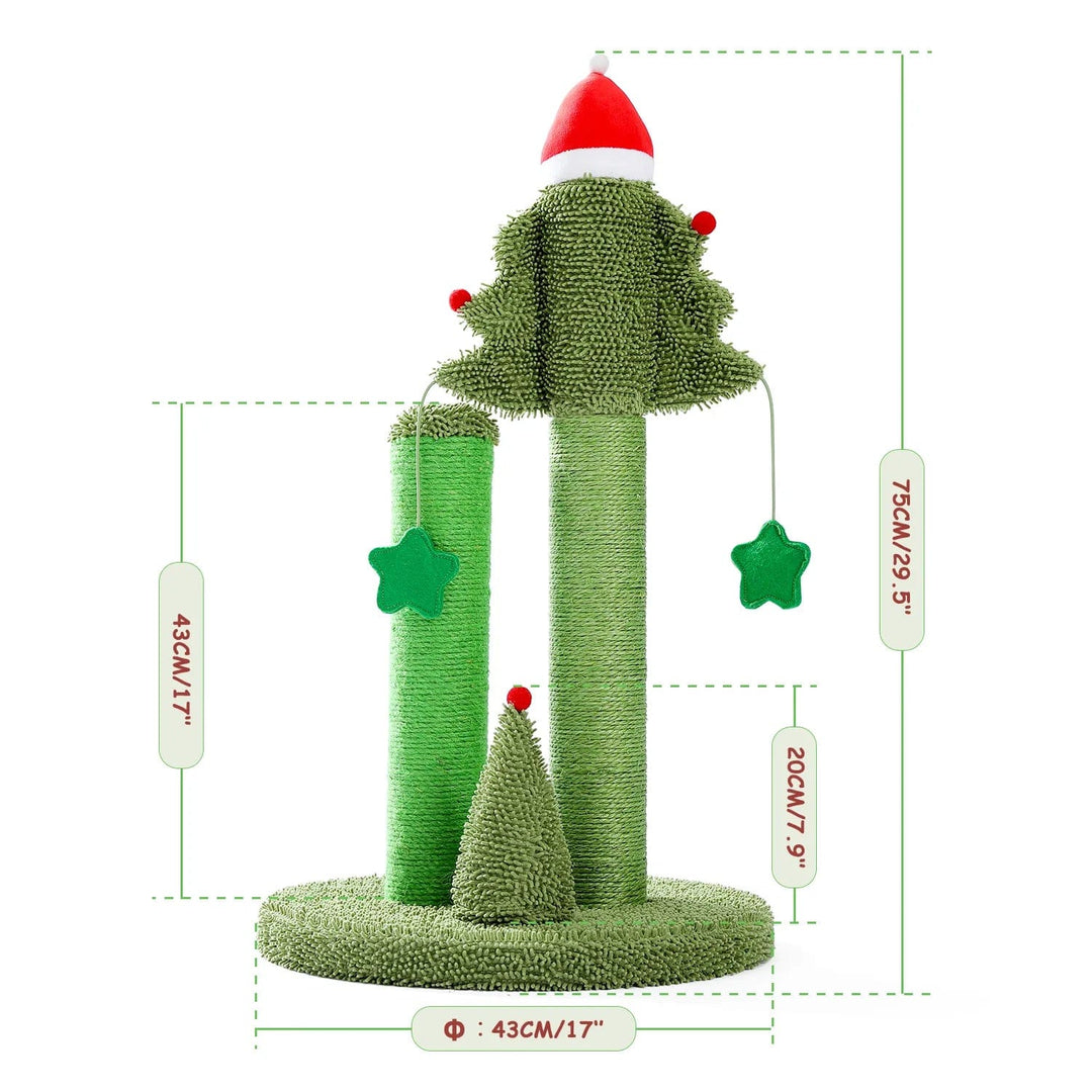 AMT0115GN Cute Cactus Pet Cat Tree with Ball Cat Casual
