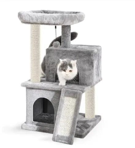 AMT0014GY Funny Scratching Post Climbing Tree Toy for Cats Cat Casual
