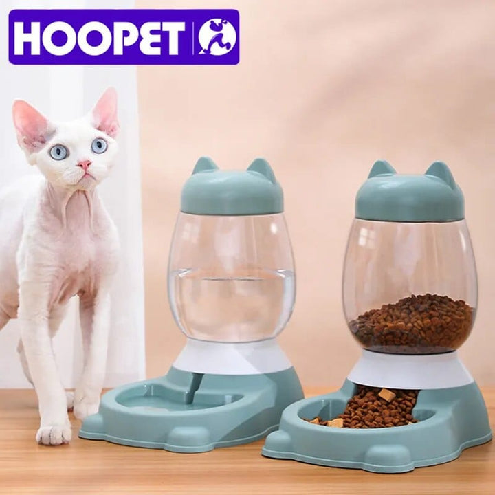 HOOPET 2022 New Cat Bowl 3 Colors Pet Automatic Feeder Dog Drinking Bowl Dispenser for Puppy Cat Food Water Bowl Pet Accessaries Cat Casual