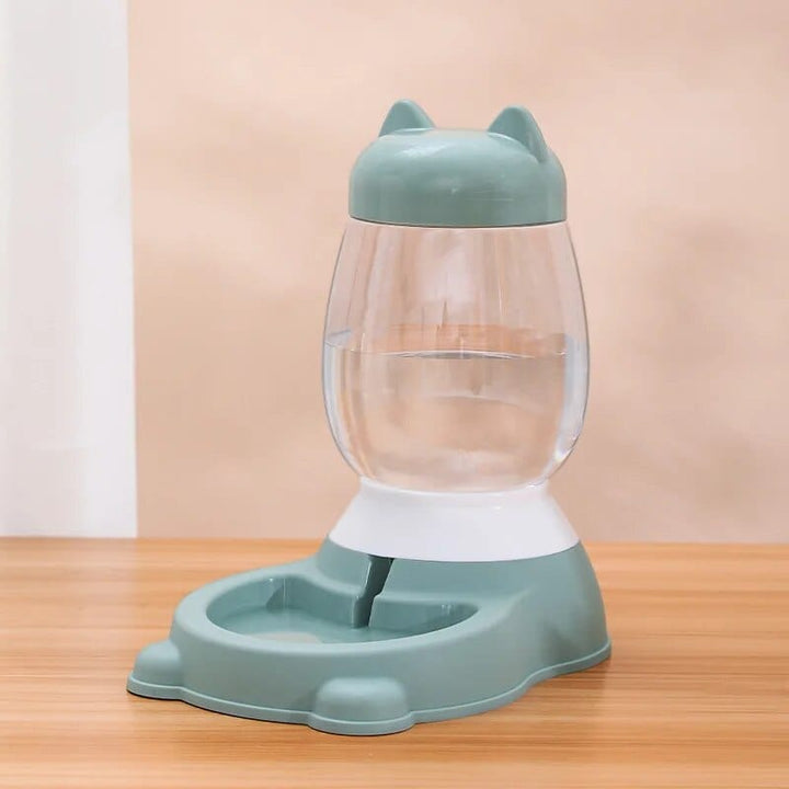 Green water bowl HOOPET 2022 New Cat Bowl 3 Colors Pet Automatic Feeder Dog Drinking Bowl Dispenser for Puppy Cat Food Water Bowl Pet Accessaries Cat Casual