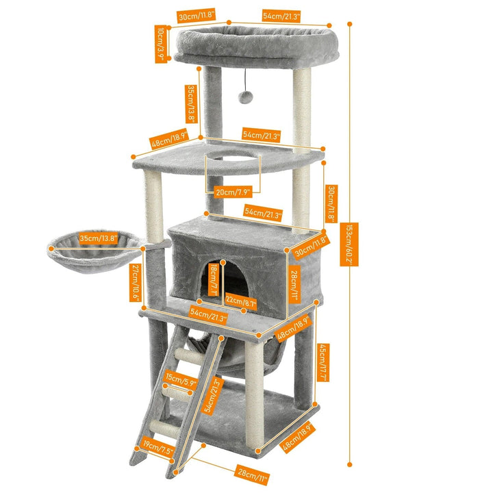 AMT0103GY Ladder Cat Tree Cat Casual