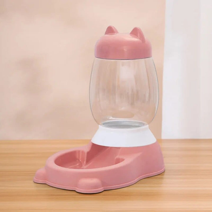 Pink food bowl HOOPET 2022 New Cat Bowl 3 Colors Pet Automatic Feeder Dog Drinking Bowl Dispenser for Puppy Cat Food Water Bowl Pet Accessaries Cat Casual