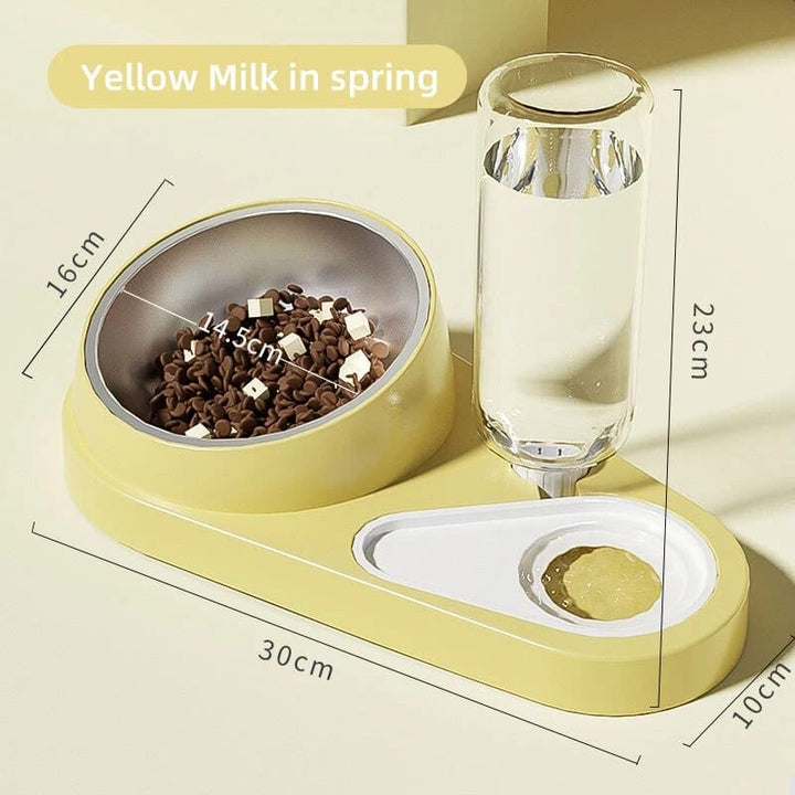 Yellow New Cat Bowl Automatic Water Fountain Cat Casual