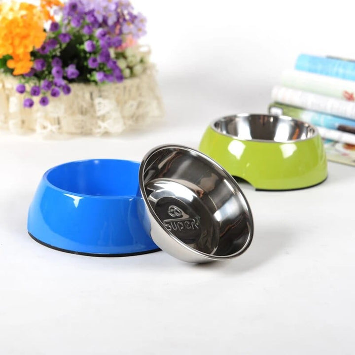 Stainless Steel Cat Water Food Feeding Bowl Cat Casual